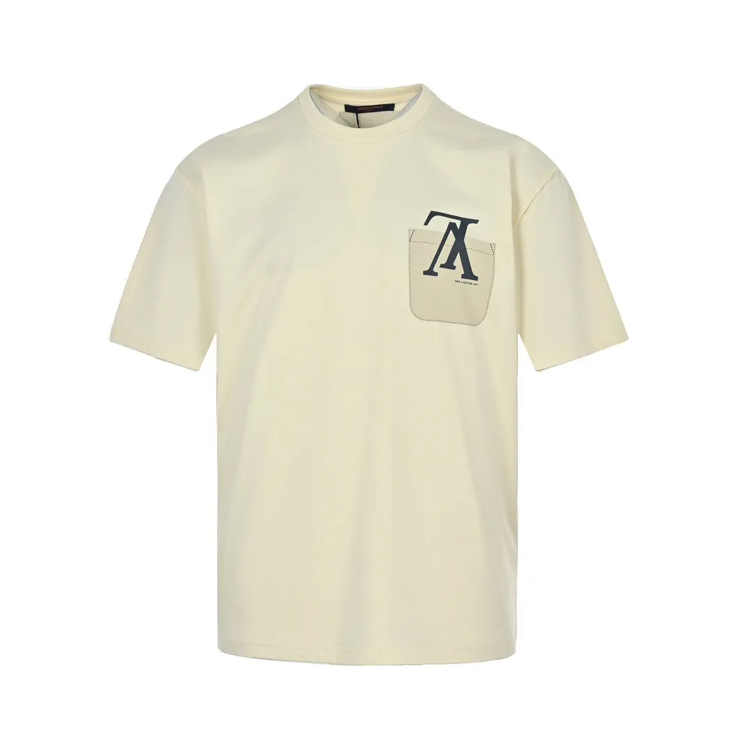 Louis Vuitton/Louis Vuitton 22ss fake pocket letter printed short sleeves